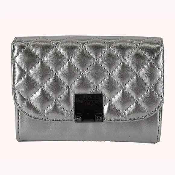 GUESS DELANEY Mini Grey Faux Leather Wallet - Picture 1 of 3
